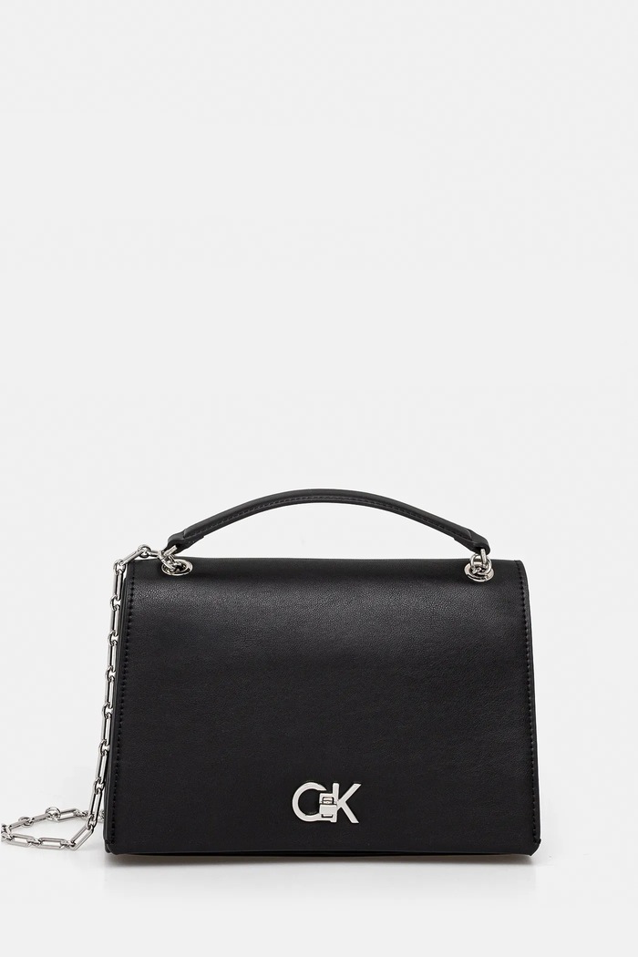 Kabelka Calvin Klein imitácia kože čierna LV04F3104G