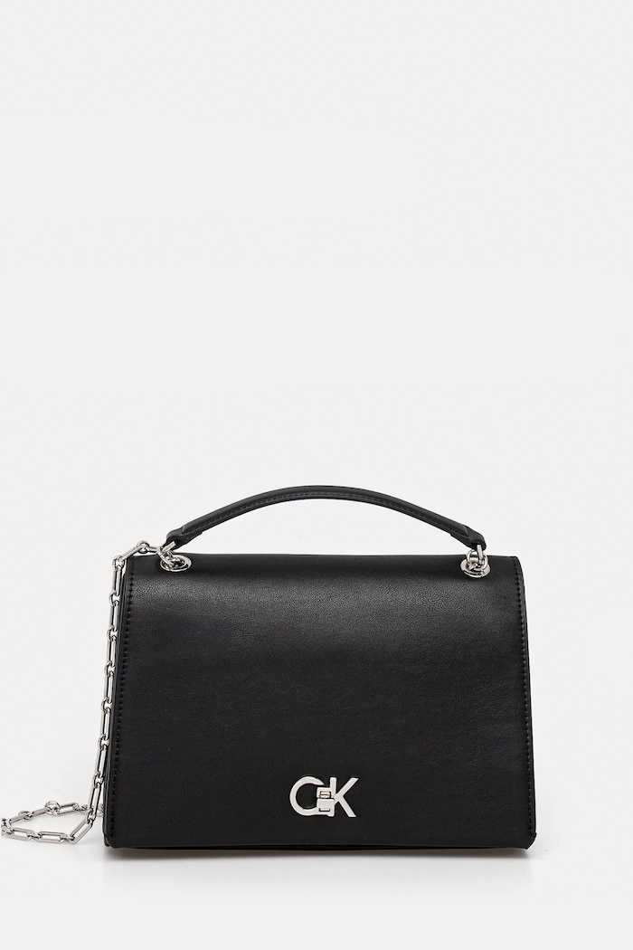 Kabelka Calvin Klein imitácia kože čierna LV04F3104G