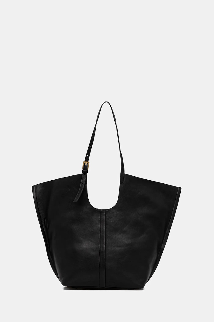 Kožna torba AllSaints ARA bez uzorka crna W312XC