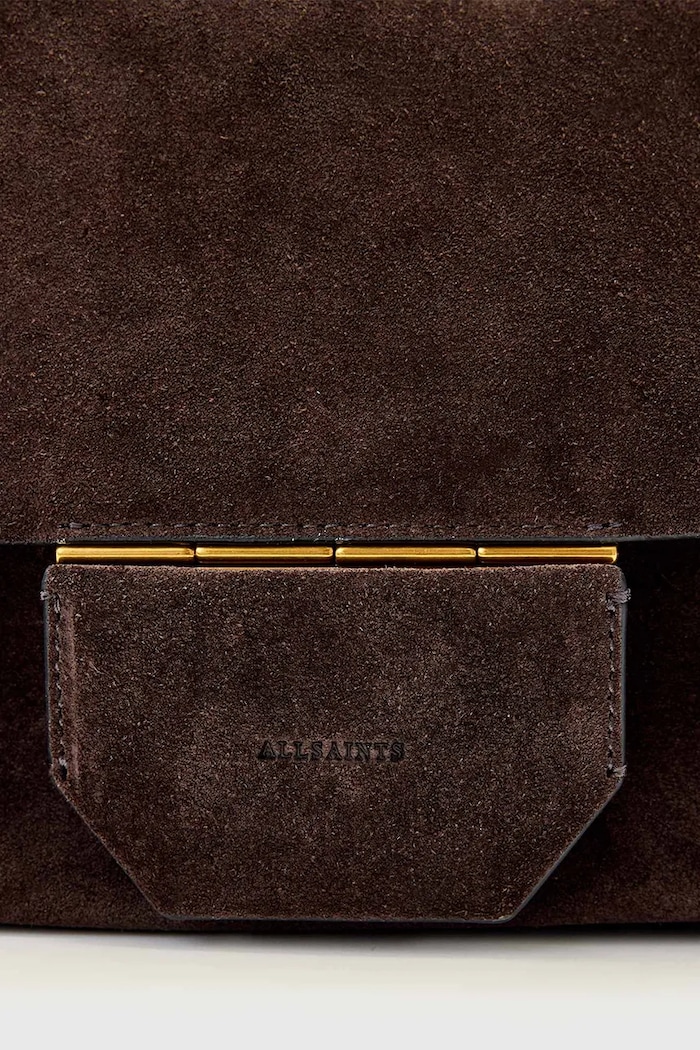 Torba od nubuk kože AllSaints URSA W321XC smeđa