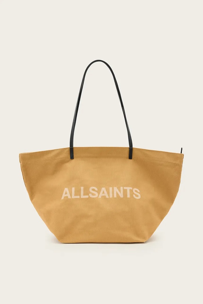 Bavlněná kabelka AllSaints SERAFINA hladký béžová W323XC