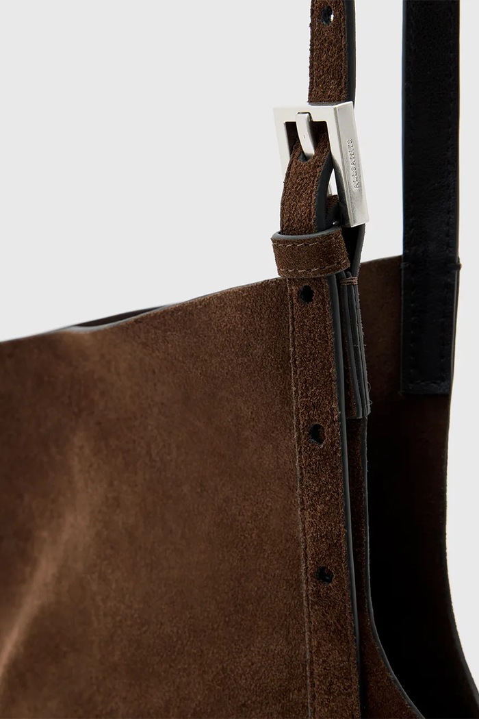 Accesorii AllSaints Geantă shopper pentru femei din piele întoarsă ARA W338XC maro