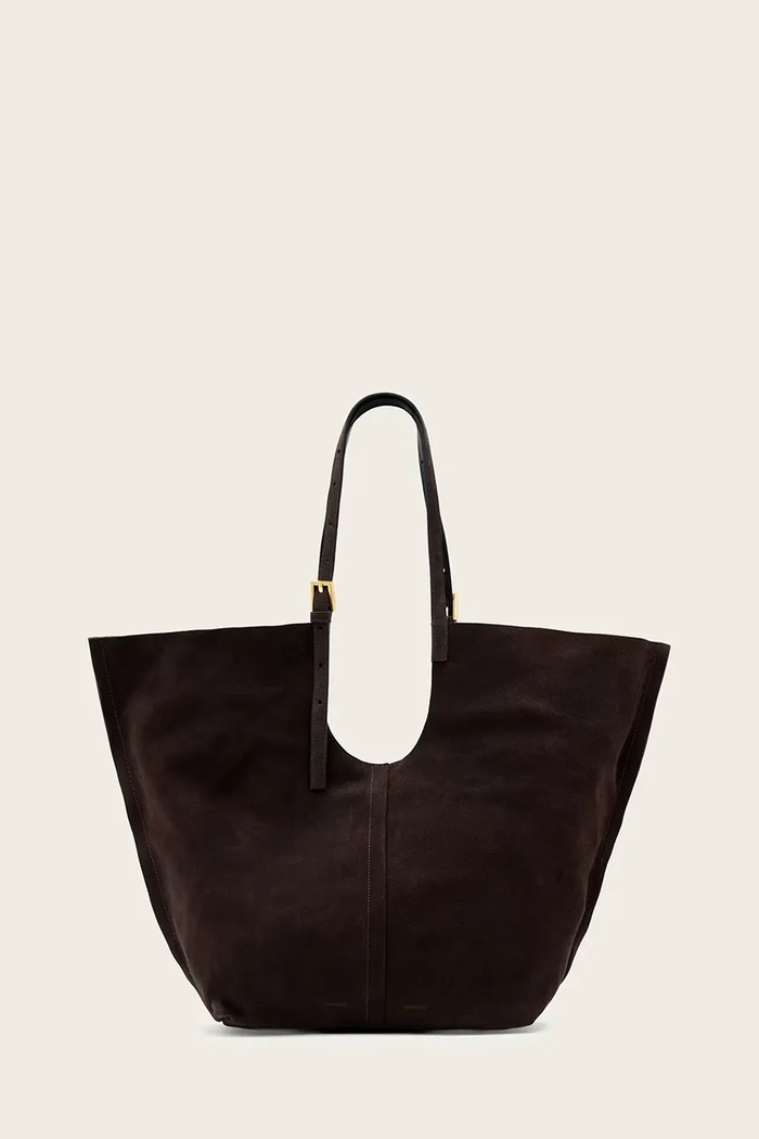 AllSaints kabelka typu shopper dámska semišová ARA usňová koža hnedá W338XC