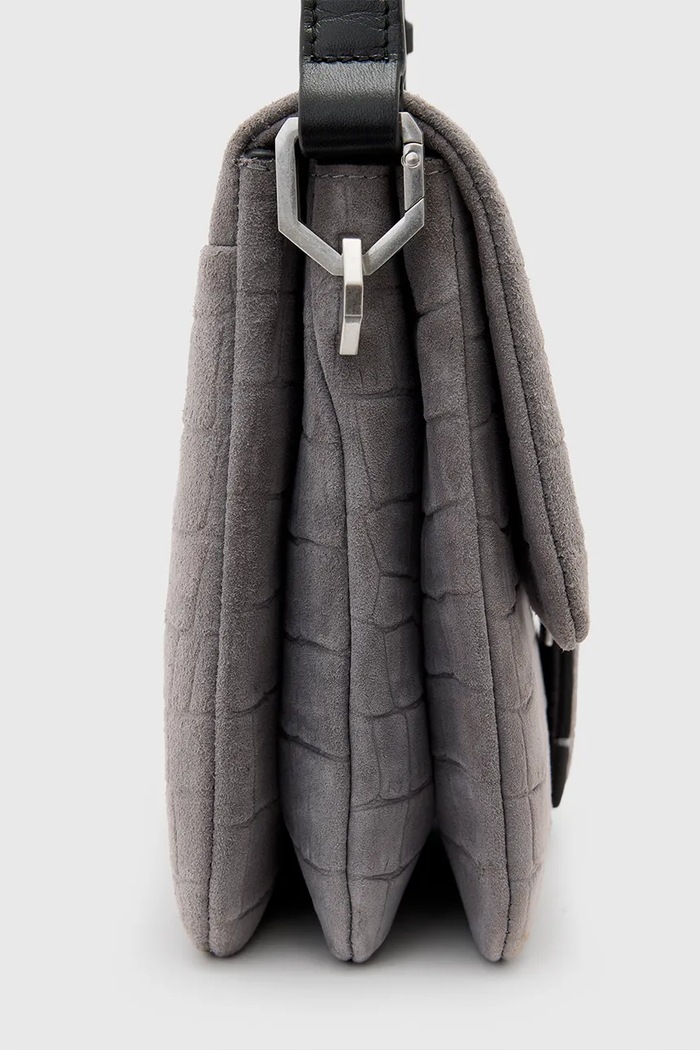 Kožená kabelka AllSaints ONDINE šedá W353XC