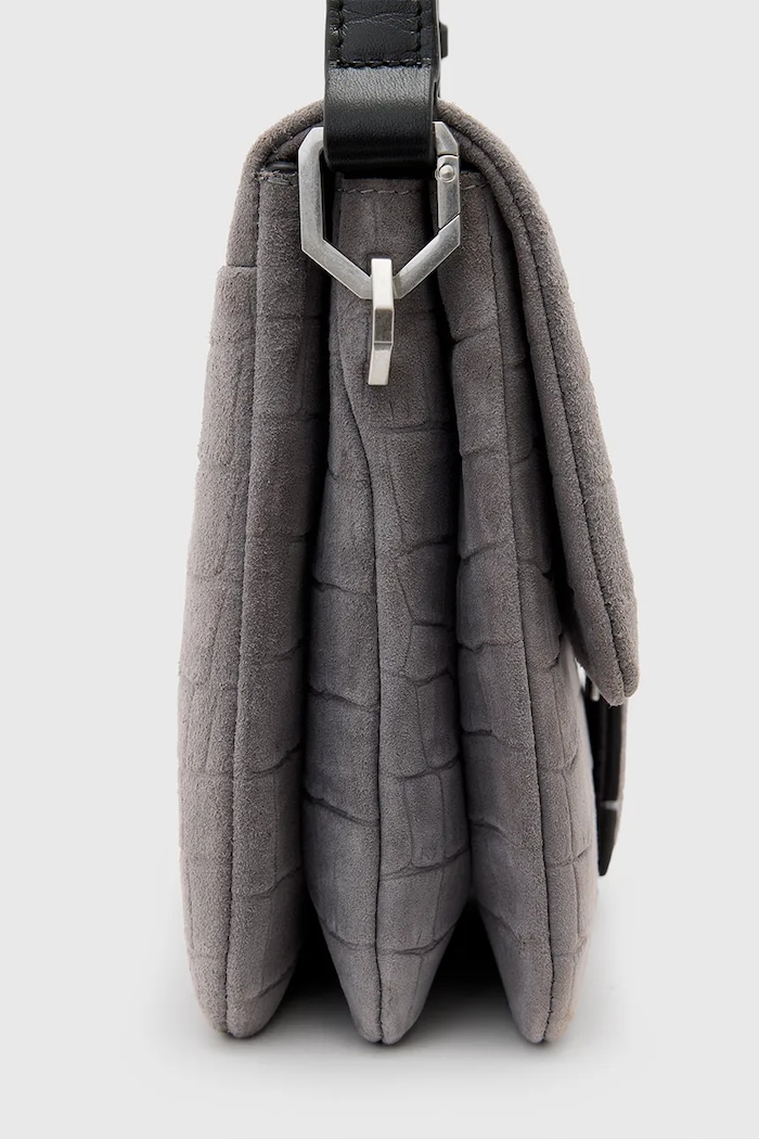 Kožená kabelka AllSaints ONDINE šedá W353XC
