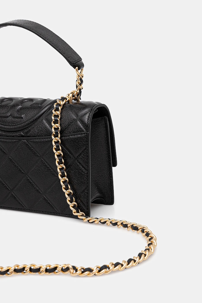 Accesorii Tory Burch geantă de piele Fleming 164800.001 negru