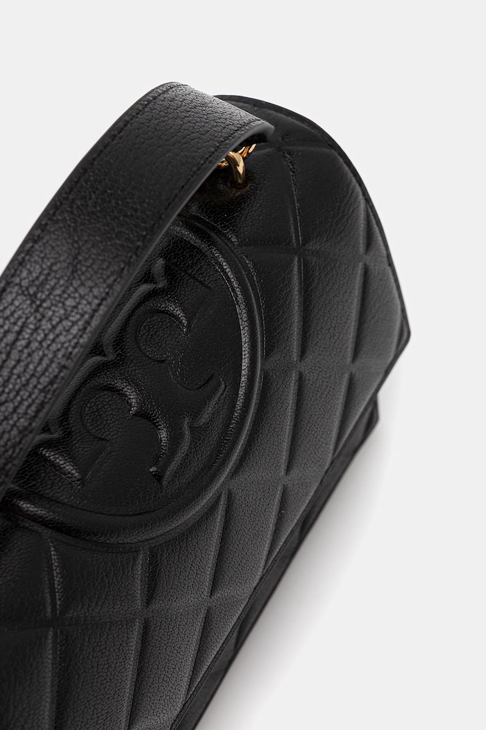 Tory Burch geantă de piele Fleming negru 164800.001