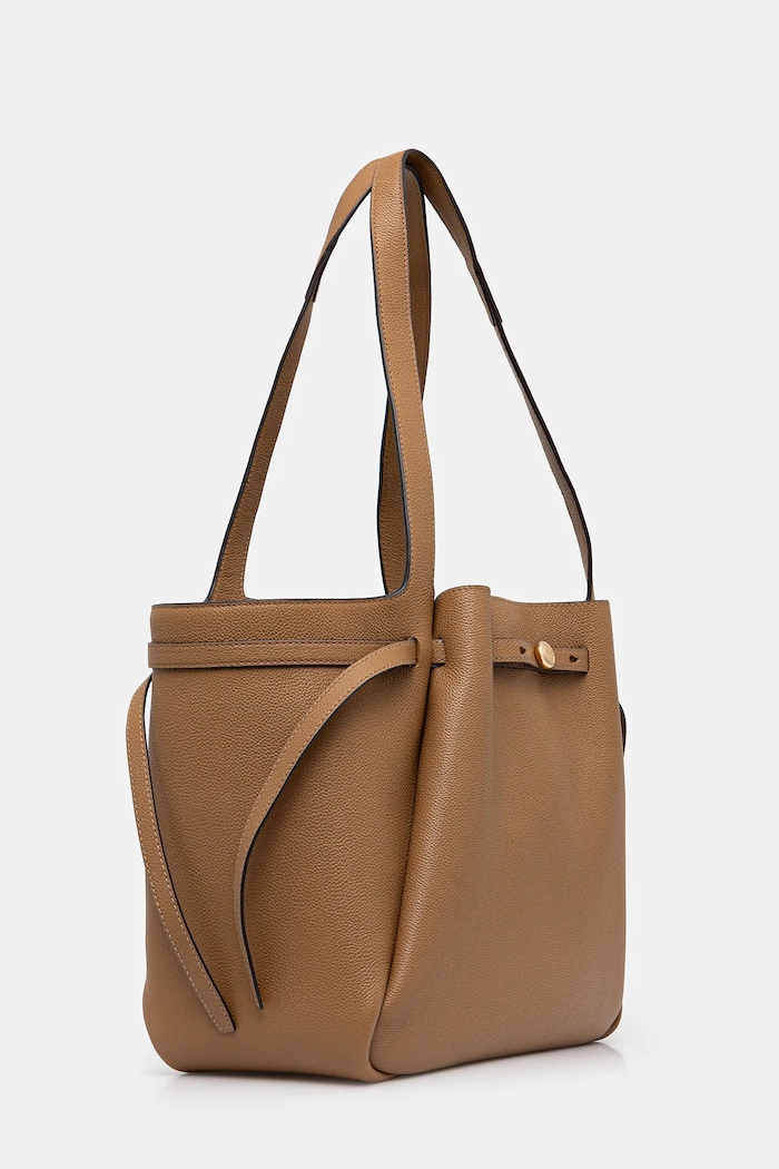 Kožna torba Tory Burch Romy Tote 163388.227 bež SS26
