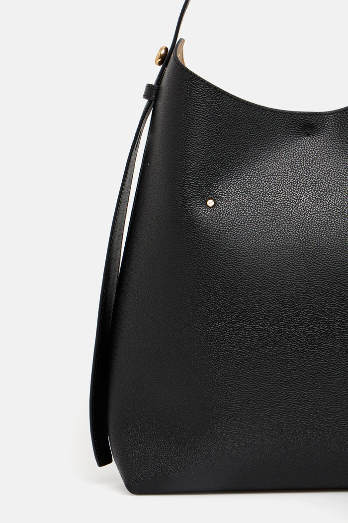 Tory Burch bőr táska Romy Hobo fekete 170964.001