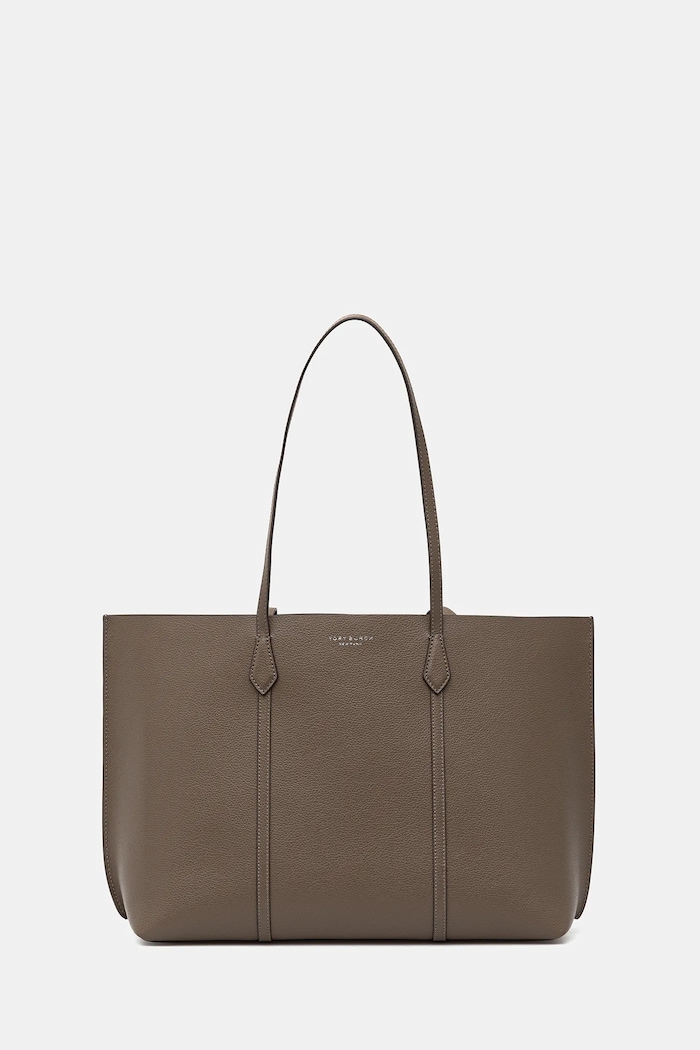 Δερμάτινη τσάντα Tory Burch Perry λείο δέρμα μπεζ 169476.250