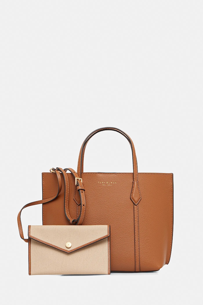Kožená kabelka Tory Burch Perry usňová koža hnedá 177252.200