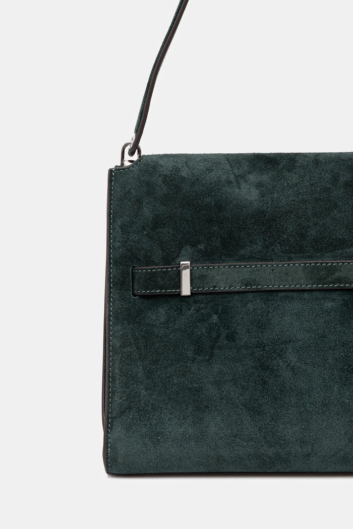 Accesorii Tory Burch geantă de mână din piele întoarsă Lee Radziwill 169256.400 verde