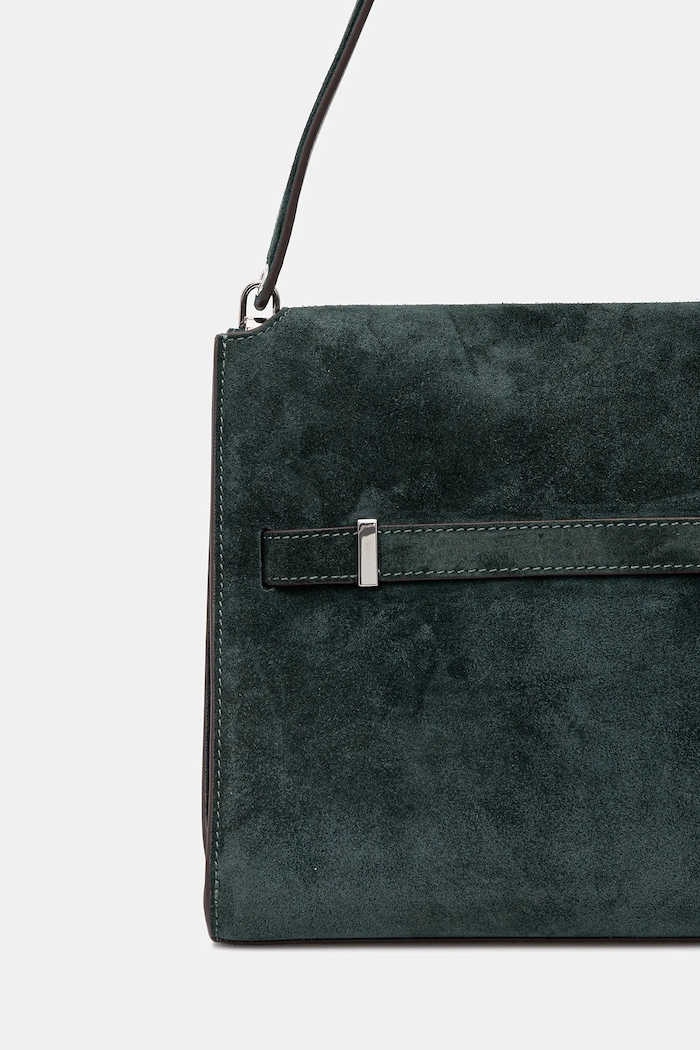 Accesorii Tory Burch geantă de mână din piele întoarsă Lee Radziwill 169256.400 verde