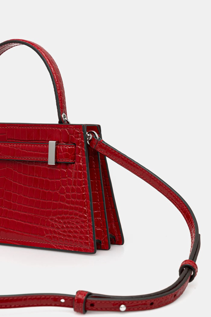 Accesorii Tory Burch geantă de piele Lee Radziwill 169568.600 rosu