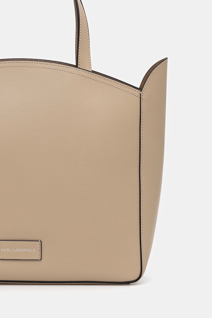 Accesorii Karl Lagerfeld poșetă de piele A3W30043 bej