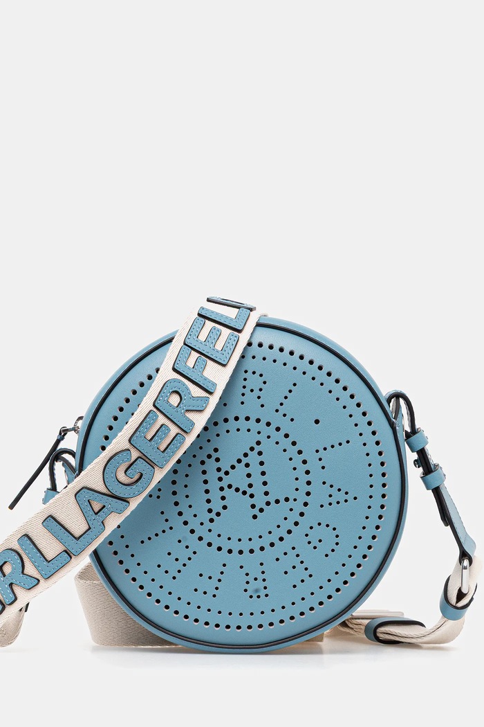 Karl Lagerfeld geantă de piele K/CIRCLE uni turcoaz A3W30059