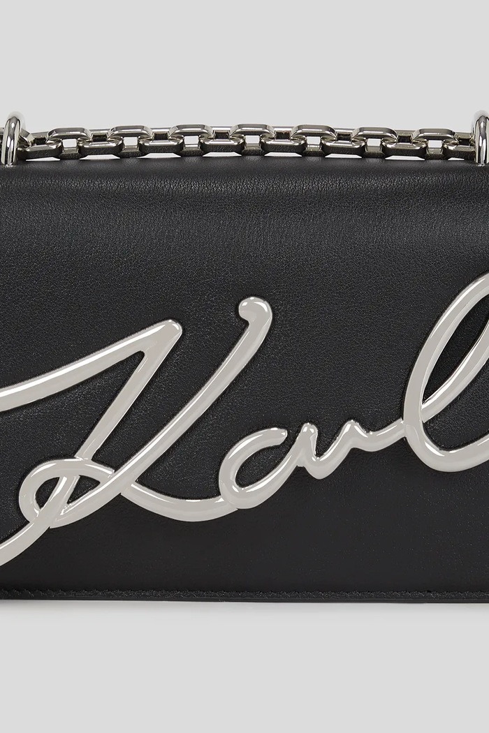 Akcesoria Karl Lagerfeld Torebka skórzana K/SIGNATURE A3W30138 czarny