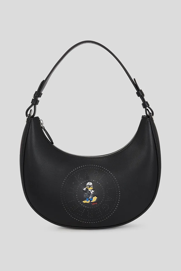 Karl Lagerfeld torebka skórzana KL X DISNEY skóra licowa czarny A3W30267