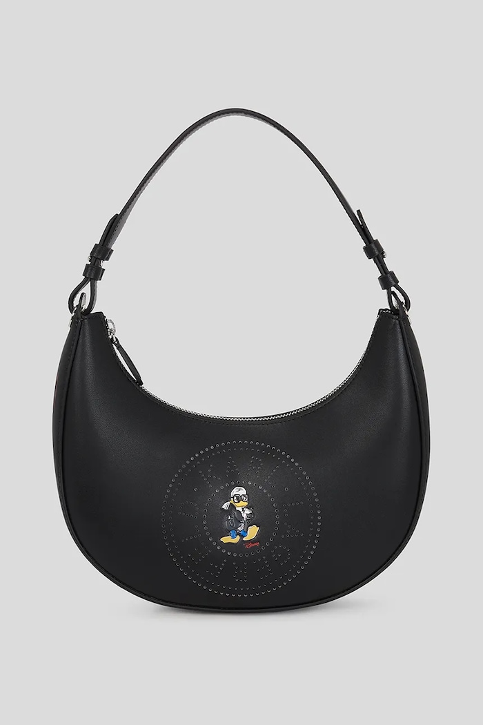 Karl Lagerfeld torebka skórzana KL X DISNEY skóra licowa czarny A3W30267