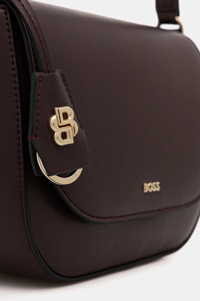 BOSS geantă crossbody pentru femei din piele NUMAH Saddle violet 50547756