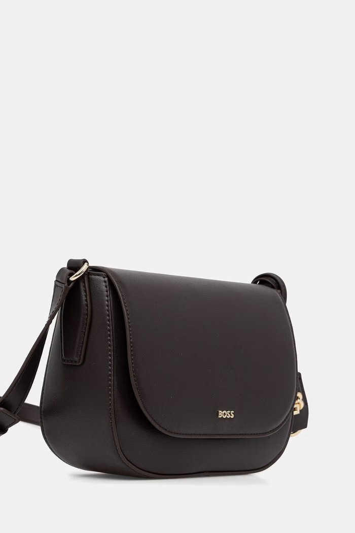 BOSS crossbody torbica ženska usnjena NUMAH Saddle 50547756 rjava SS26