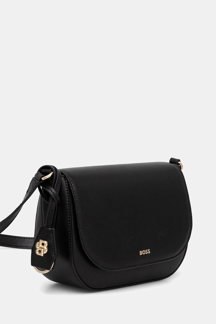 BOSS crossbody kabelka dámská kožená NUMAH Saddle 50547756 černá SS26