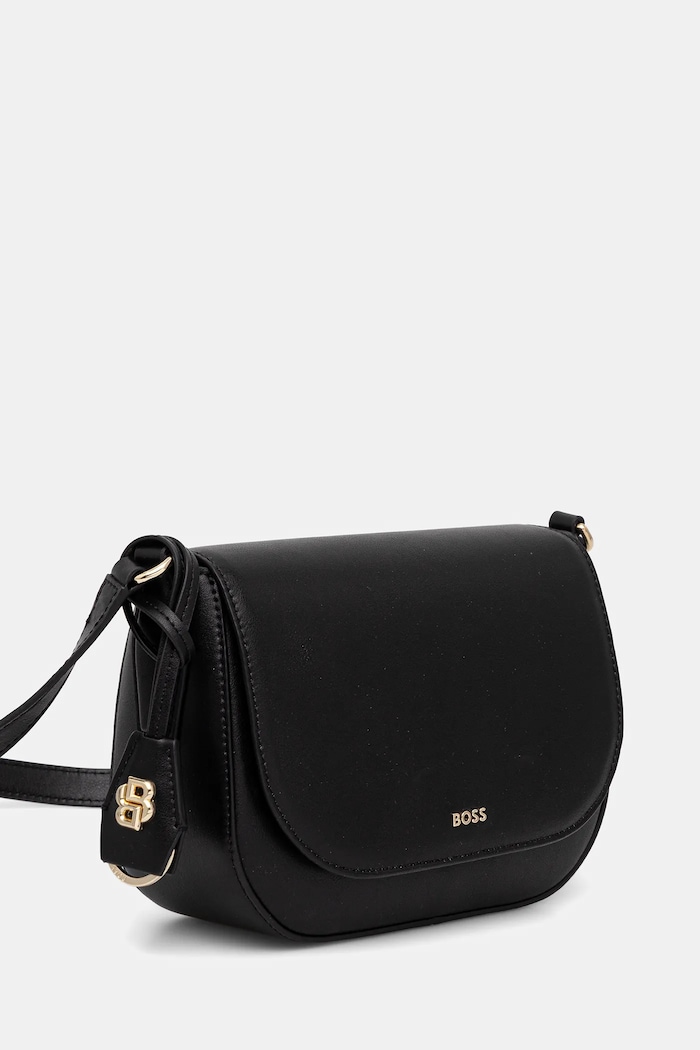 BOSS crossbody kabelka dámská kožená NUMAH Saddle 50547756 černá SS26