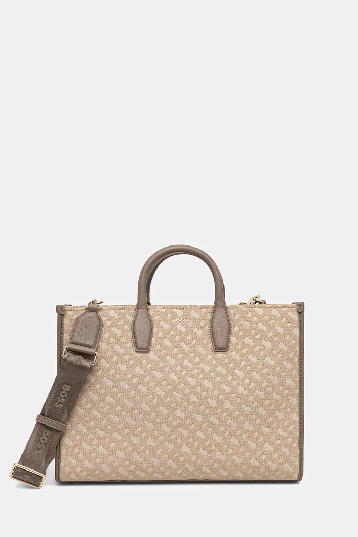 BOSS geantă Sandy MED Tote MJ incape in A4 bej 50547939
