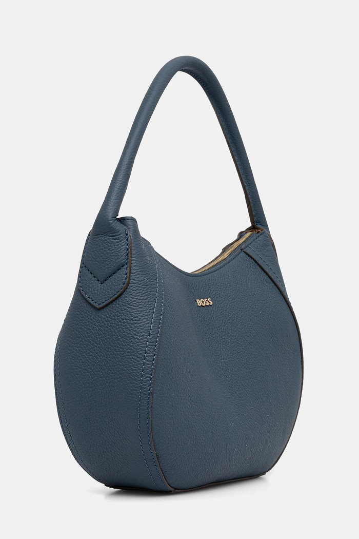 BOSS geantă de piele Lenah SM Hobo 50547946 albastru AW25