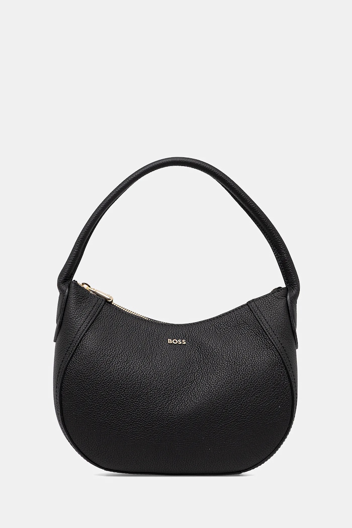 BOSS Кожаная сумочка BOSS Lenah SM Hobo чёрный 50547946