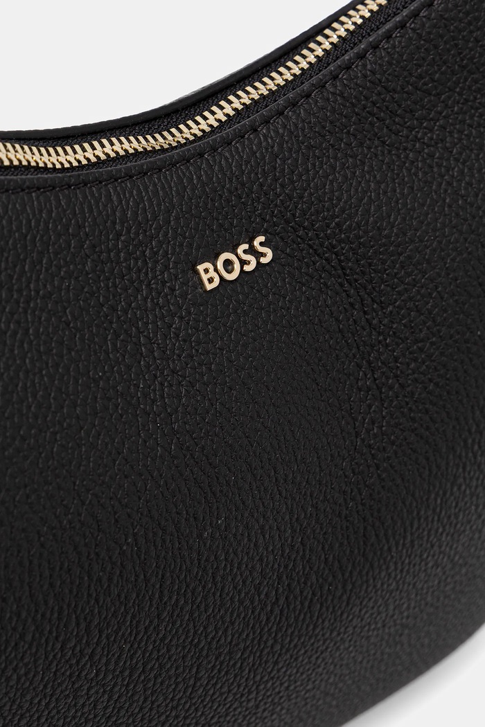 Кожаная сумочка BOSS Lenah SM Hobo BOSS чёрный 50547946