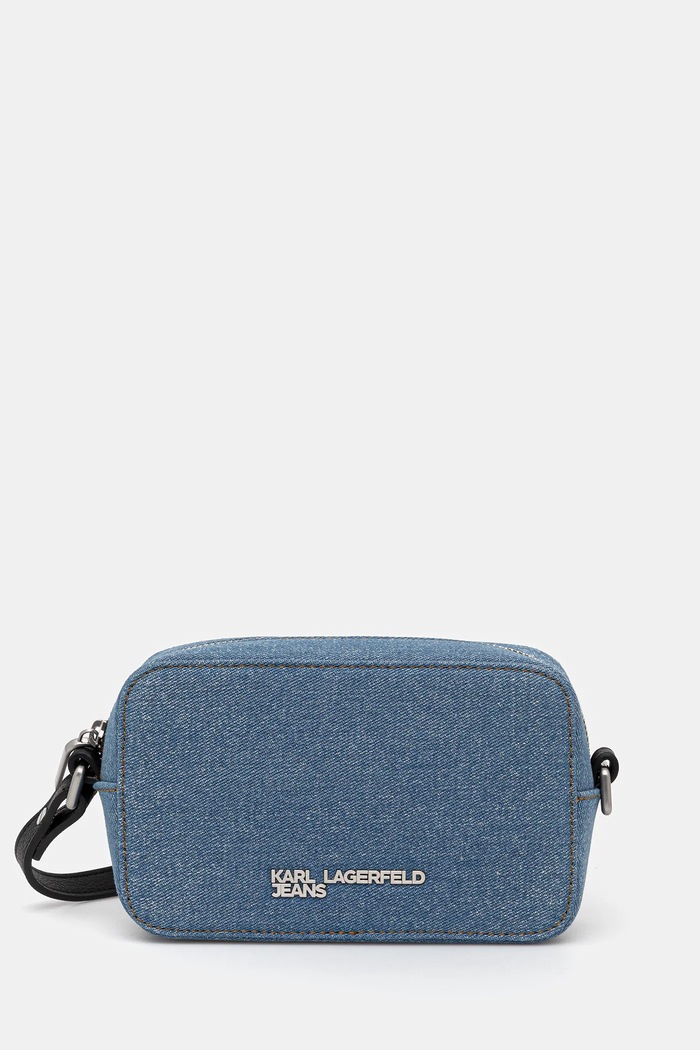 Kabelka Karl Lagerfeld Jeans jednofarebný modrá A3W30328