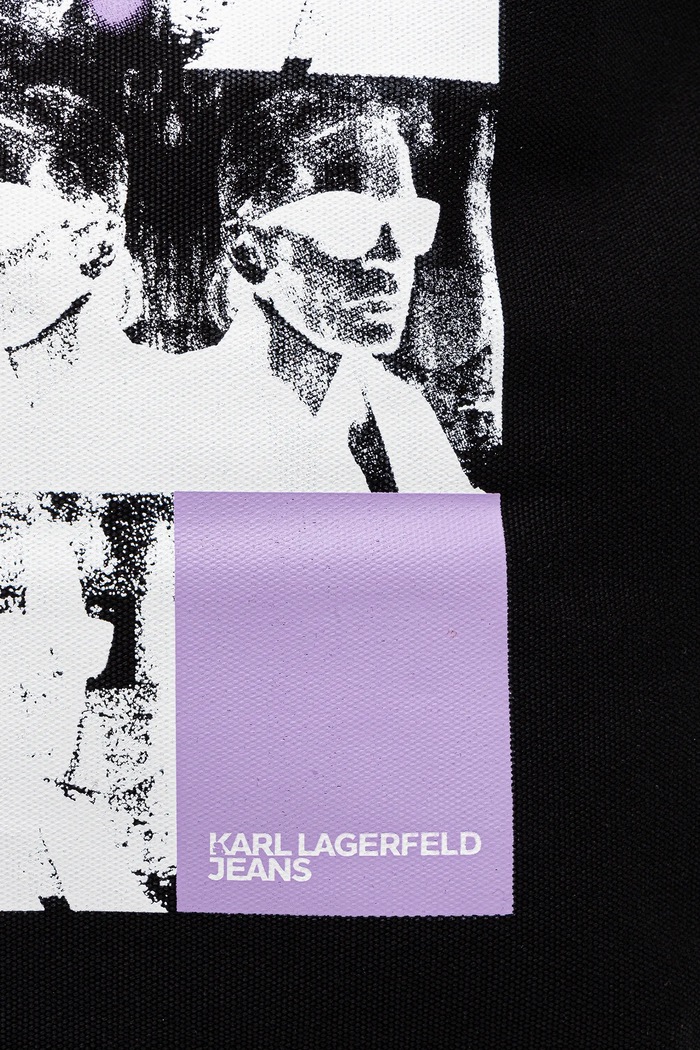 Βαμβακερή τσάντα Karl Lagerfeld Jeans μαύρο A3W50070