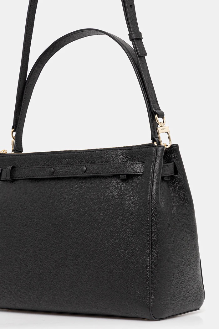 Accesorii BOSS geantă de piele BOSS BEYOND Tote 50547714 negru