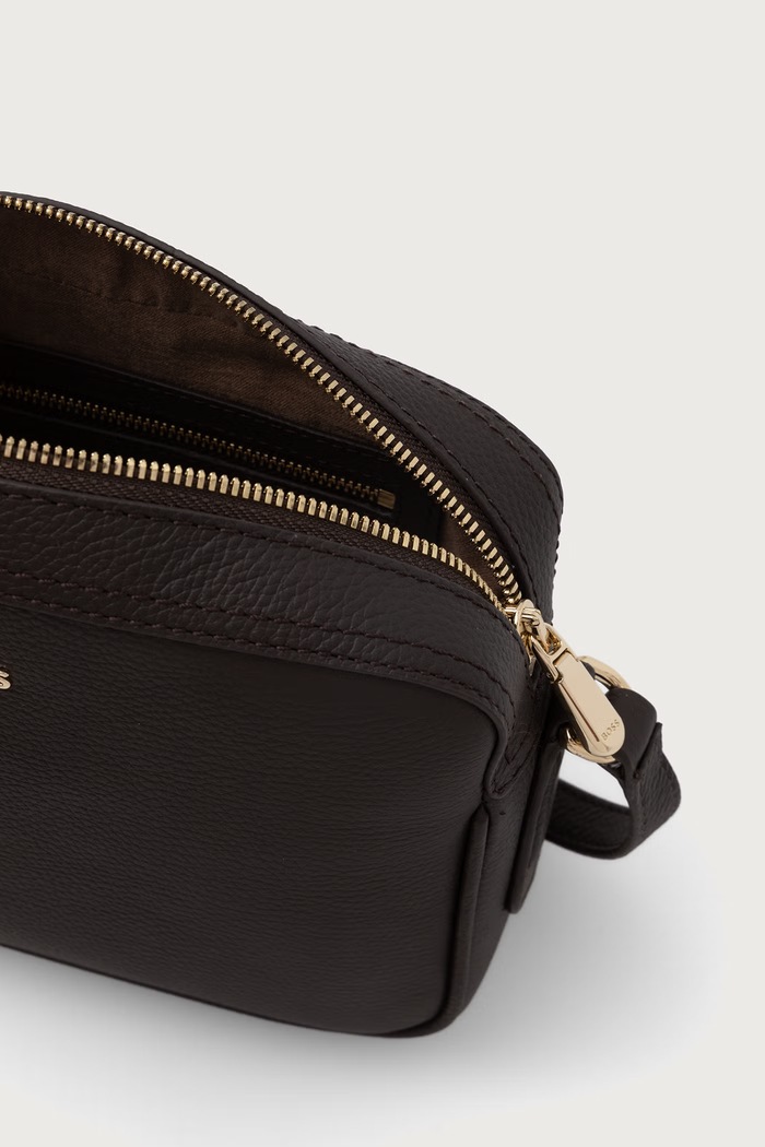 Crossbody torba za žene od kože Lenah Crossbody BOSS smeđa 50547733
