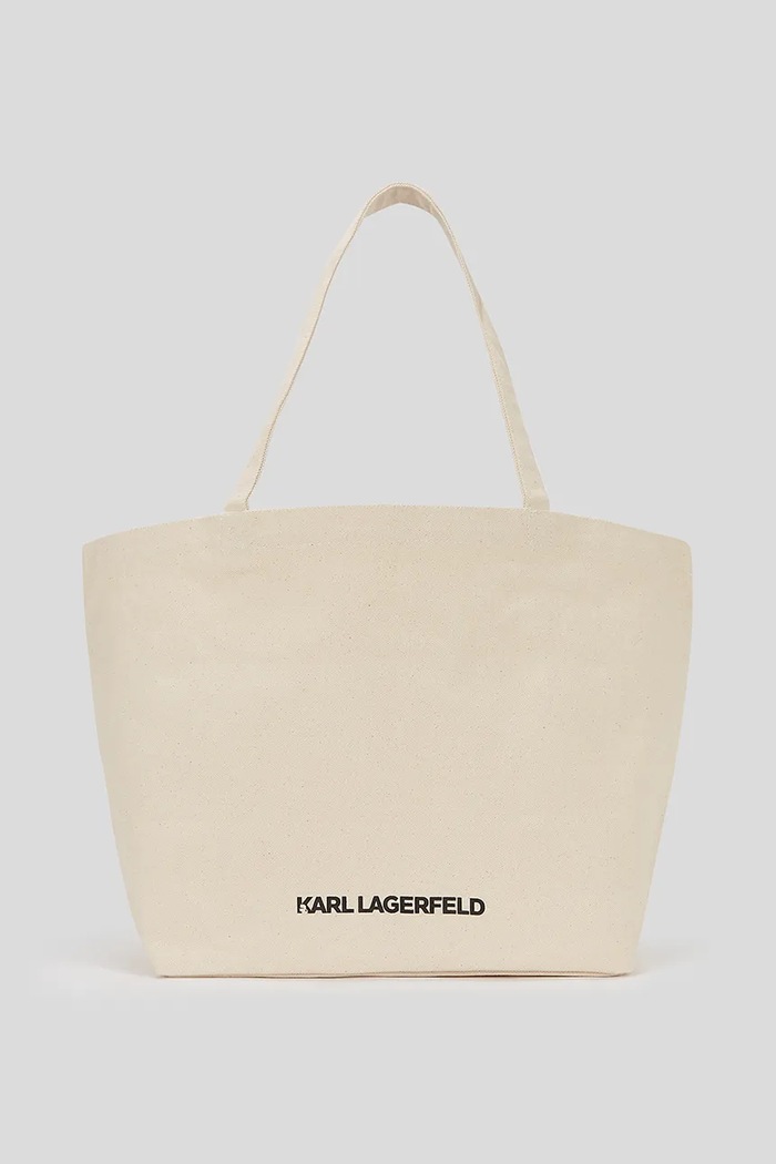 Bavlnená taška Karl Lagerfeld K/SIGNATURE A3W50108 béžová AW25