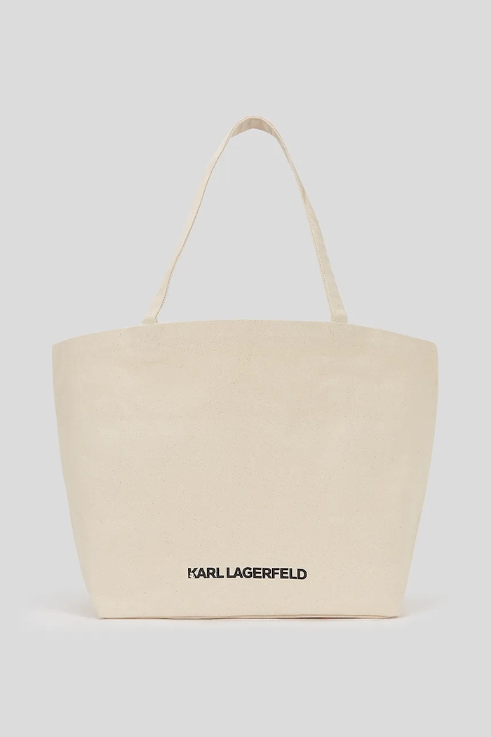 Bavlnená taška Karl Lagerfeld K/SIGNATURE A3W50108 béžová AW25