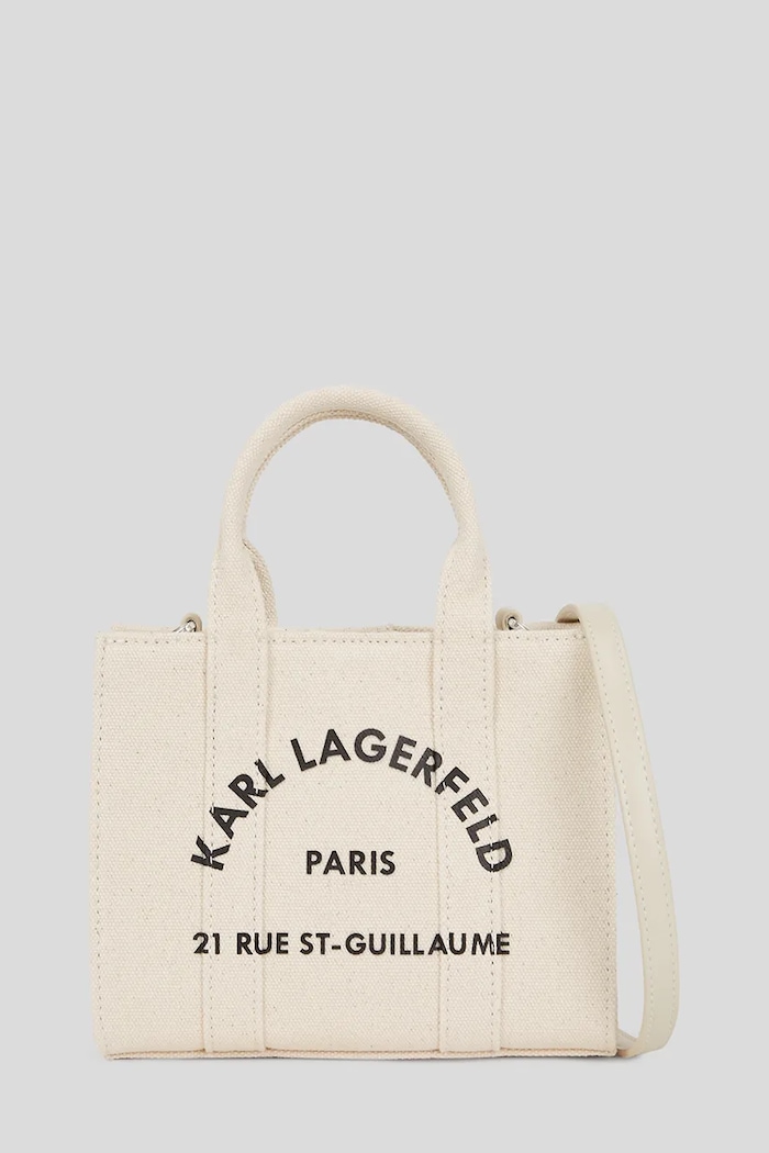 Karl Lagerfeld crossbody kabelka dámska bavlnená K/RSG potlač béžová A3W50118