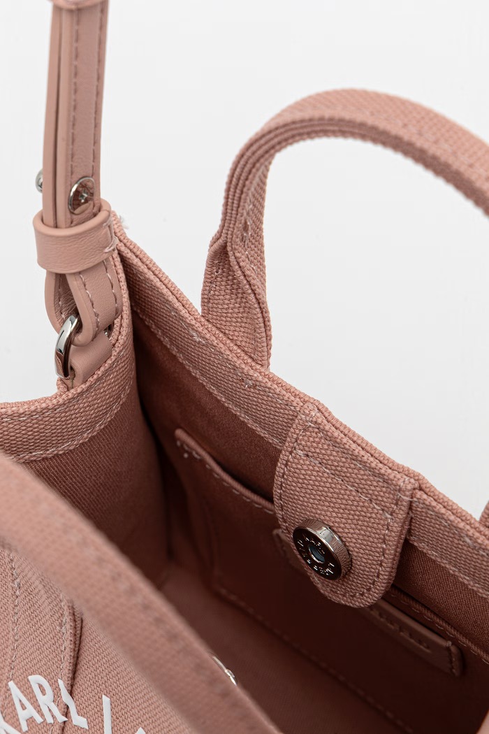 Karl Lagerfeld crossbody torbica ženska bombažna K/RSG A3W50118 roza