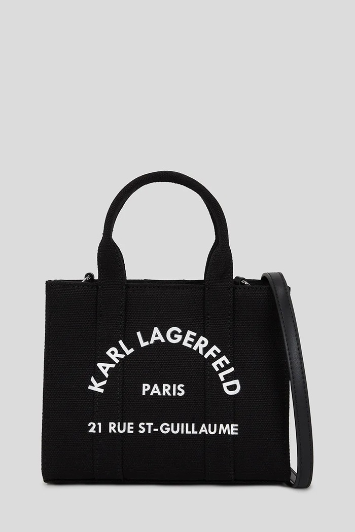 Karl Lagerfeld crossbody kabelka dámska bavlnená K/RSG potlač čierna A3W50118