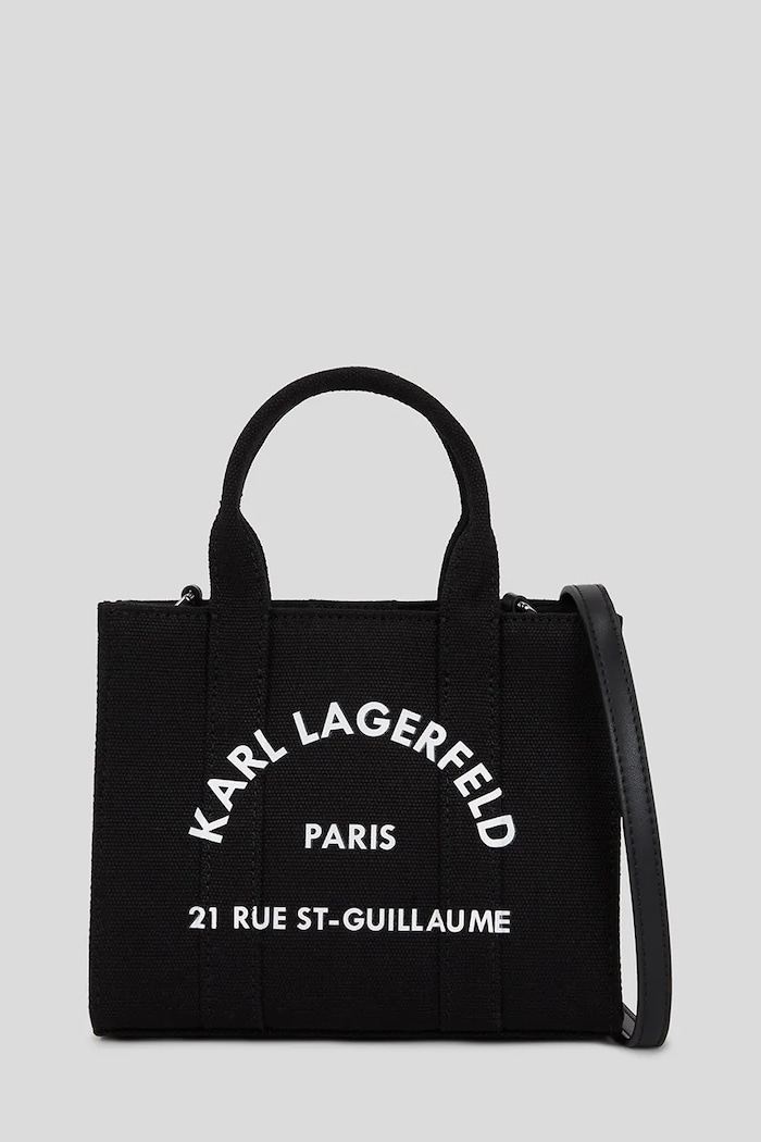 Karl Lagerfeld crossbody kabelka dámska bavlnená K/RSG potlač čierna A3W50118