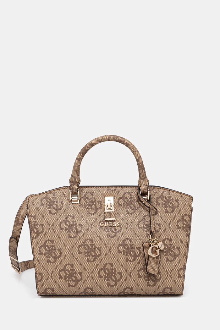Τσάντα Guess QUEENSLAND απλικέ μπεζ HWOS96.55060