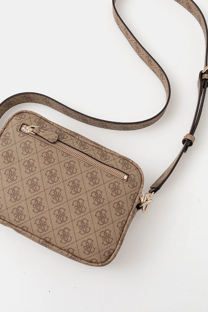Akcesoria Guess torebka crossbody damska z imitacji skóry MERIDIAN HWSG69.74140 beżowy