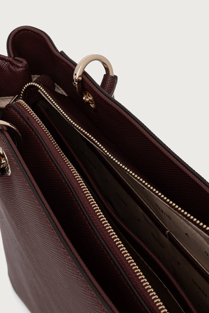 Guess torebka shopper damska z imitacji skóry NOELLE HWZG96.72250 bordowy