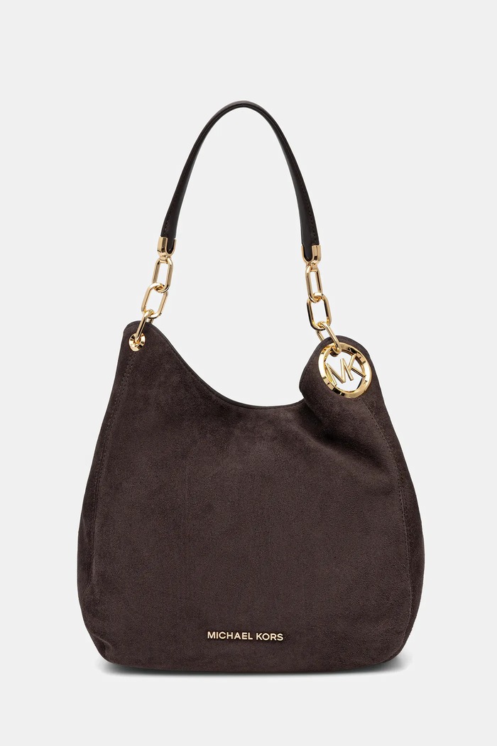MICHAEL Michael Kors geantă de mână din piele întoarsă LILLIE uni maro 30F3G0LE3S