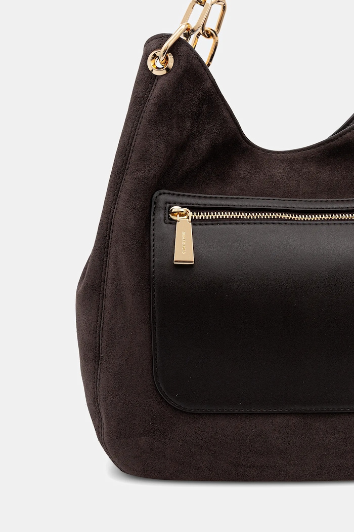 Accesorii MICHAEL Michael Kors geantă de mână din piele întoarsă LILLIE 30F3G0LE3S maro