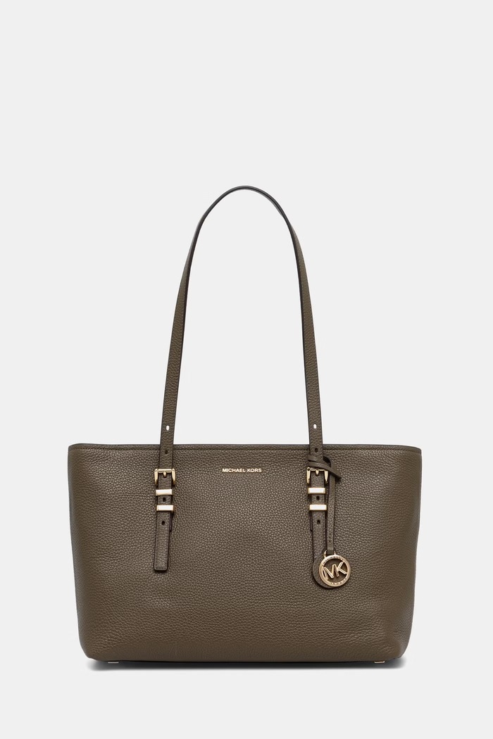 MICHAEL Michael Kors Torebka shopper damska skórzana QUINN zielony 30T5GQNT2L