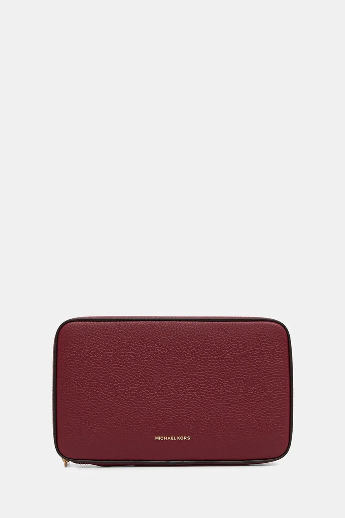 MICHAEL Michael Kors kosmetyczka skórzana Gift Box bordowy 32T5GTMV3L