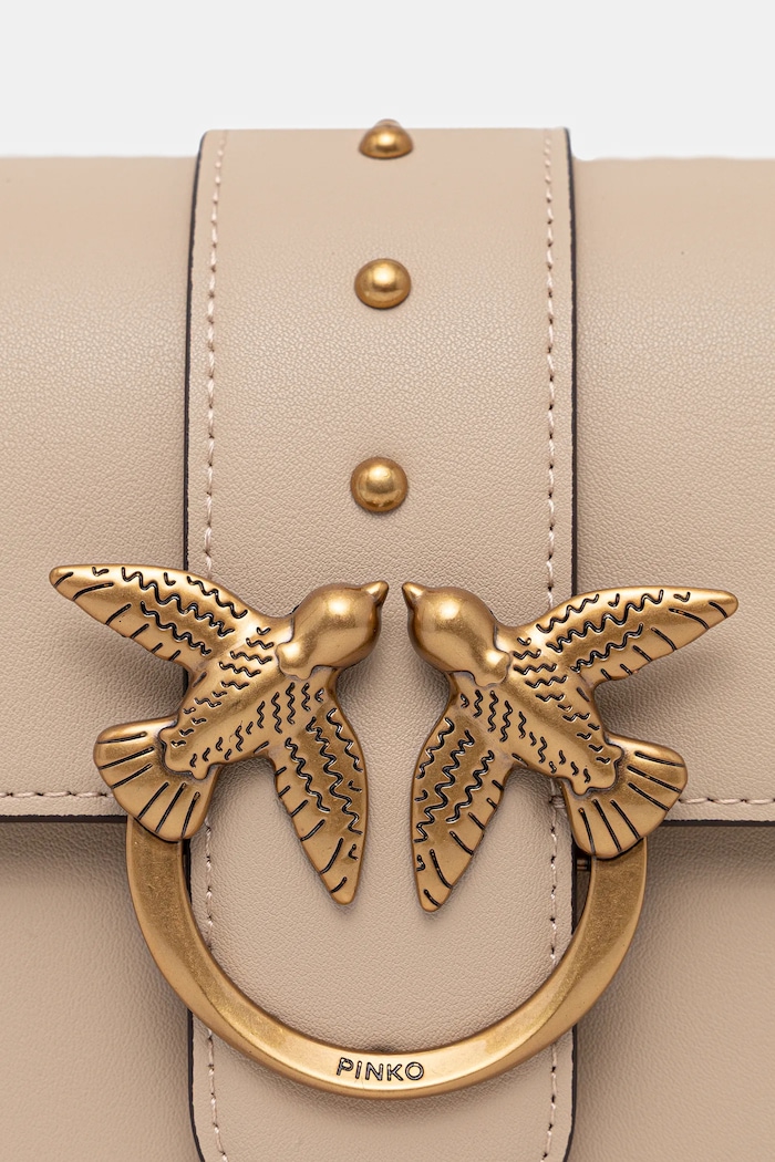 Pinko poșetă de piele bej 105856.A0F1