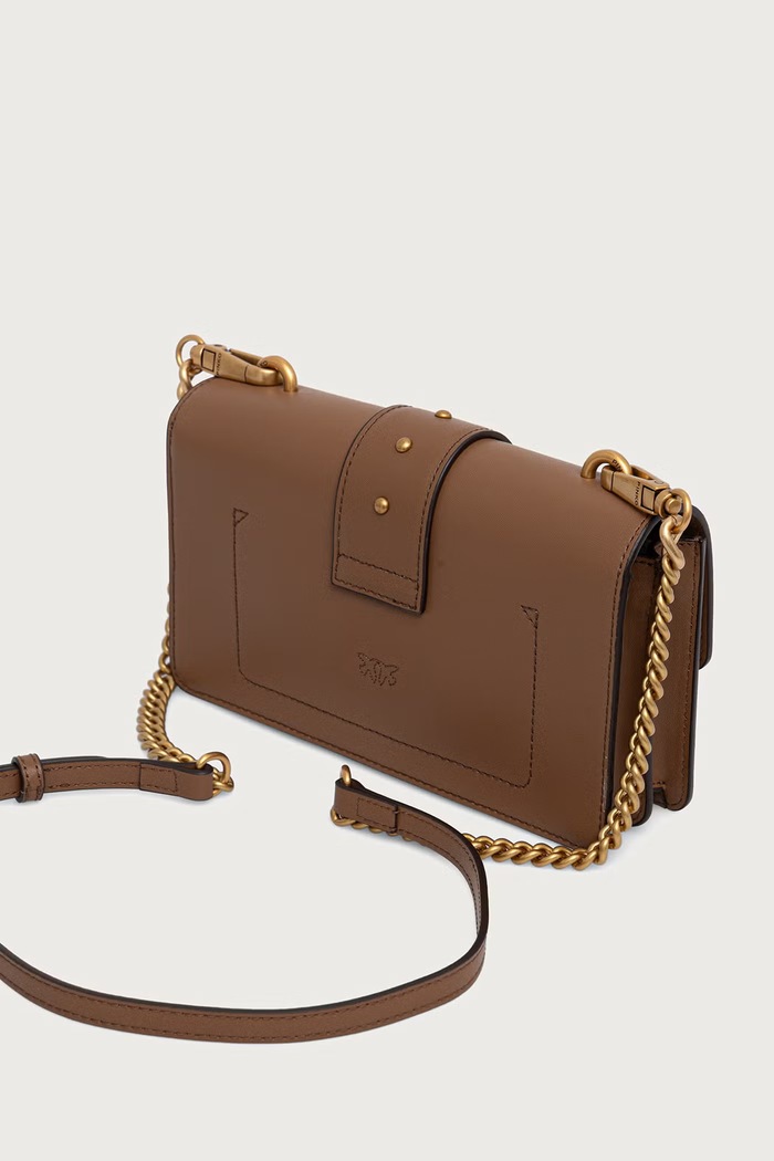 Akcesoria Pinko torebka crossbody damska skórzana 105856.A0F1 brązowy